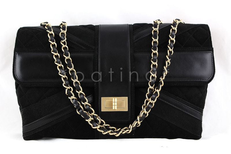 Chanel Black Limited Edition Union Jack Reissue Lock Flap Bag