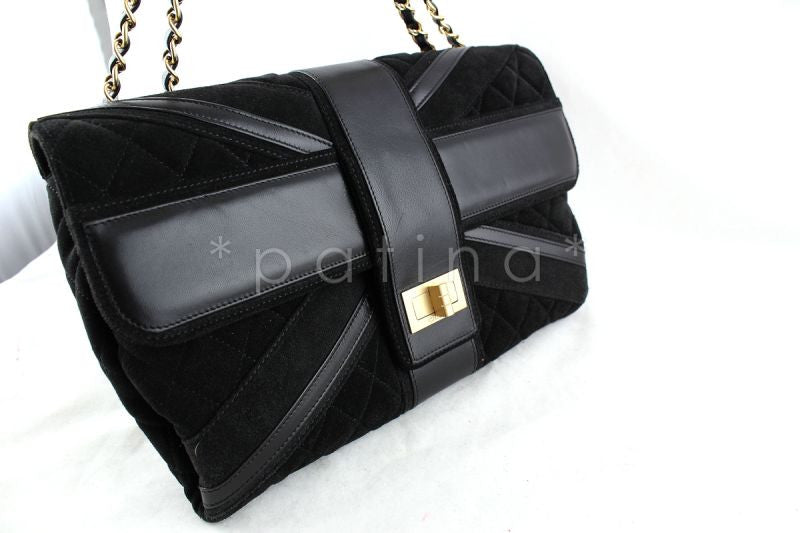 Chanel Black Limited Edition Union Jack Reissue Lock Flap Bag