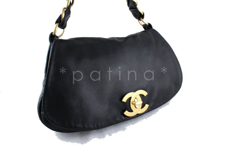Chanel Black "Olson" Flap Ultra Soft w Oversized CCs Bag