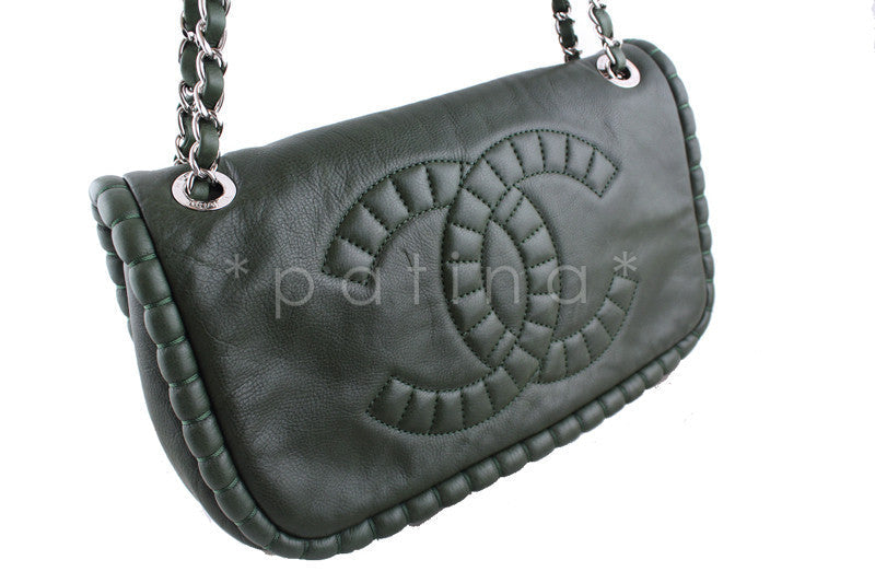 Chanel Forest Green Flap, On the Bund Logo Bag