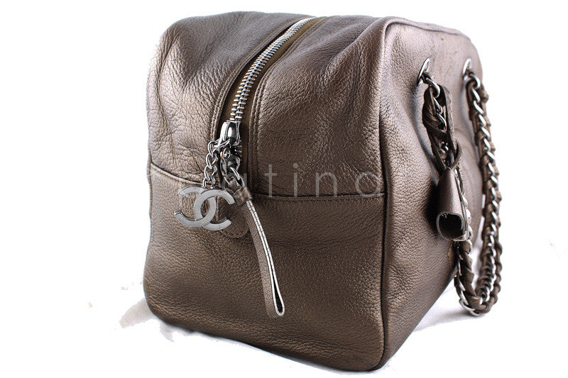 Chanel Bronze Soft Deerskin Luxury Ligne Jumbo XL Bowler Bag