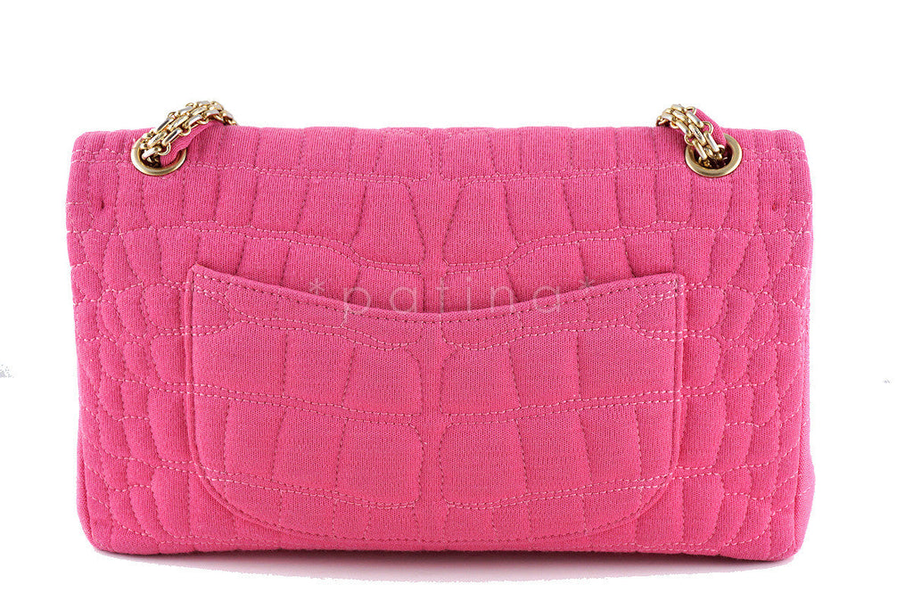 Chanel Pink Crocodile Print Reissue Flap, Canvas Classic Bag