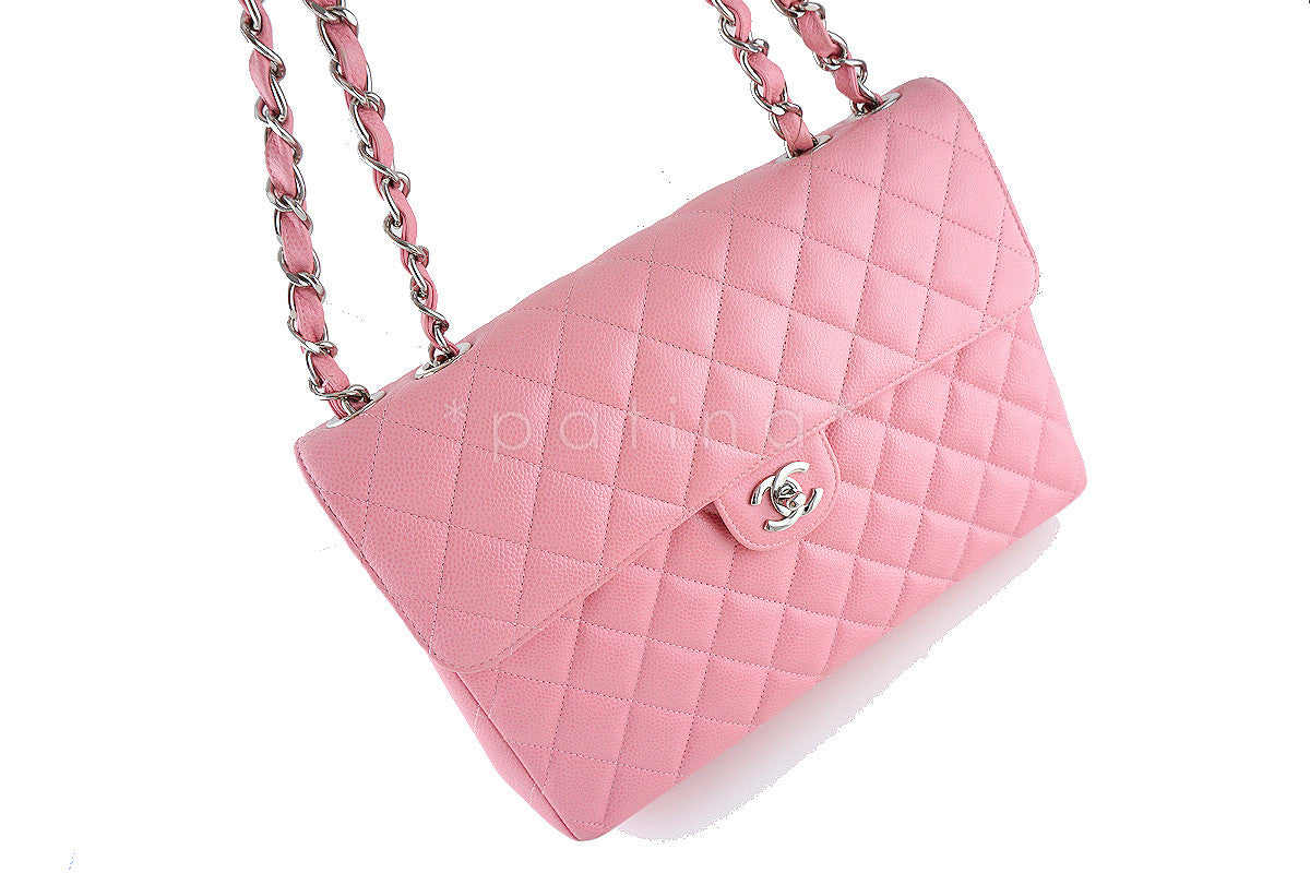 Chanel Pink Caviar Jumbo Quilted Classic 2.55 Flap Bag
