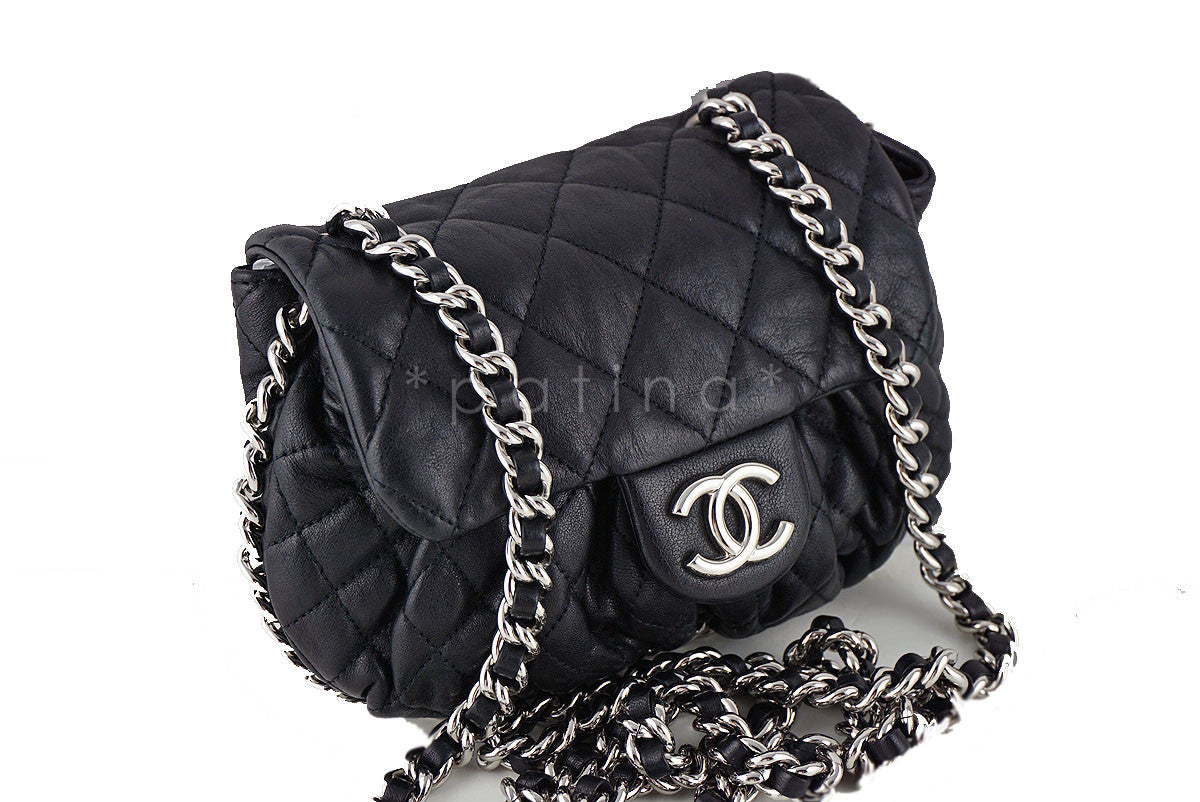 Chanel Black Small Chain Around Rounded Classic Cross Body Flap Bag