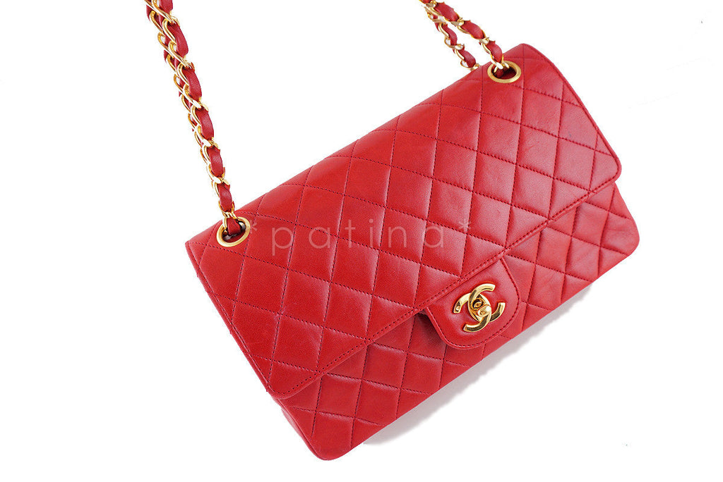 Chanel Vintage Red Classic Double Flap Medium-Large 2.55 Bag