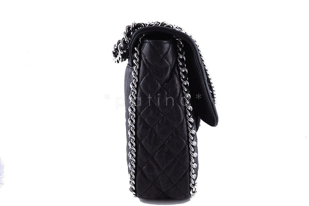 Chanel Black Classic Chain Around Maxi Luxe Flap Bag