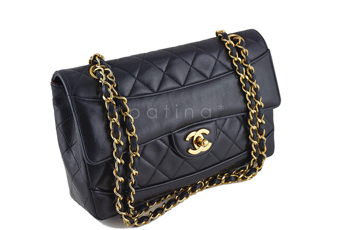 Chanel Black Vintage Quilted Classic 2.55 Flap Bag and Wallet
