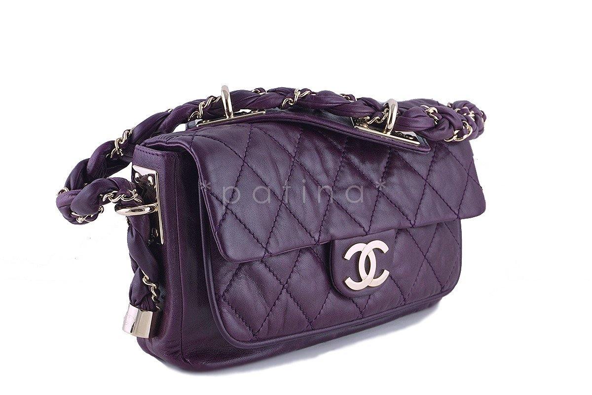 Chanel Plum Violet Classic Lady Braid Flap Bag