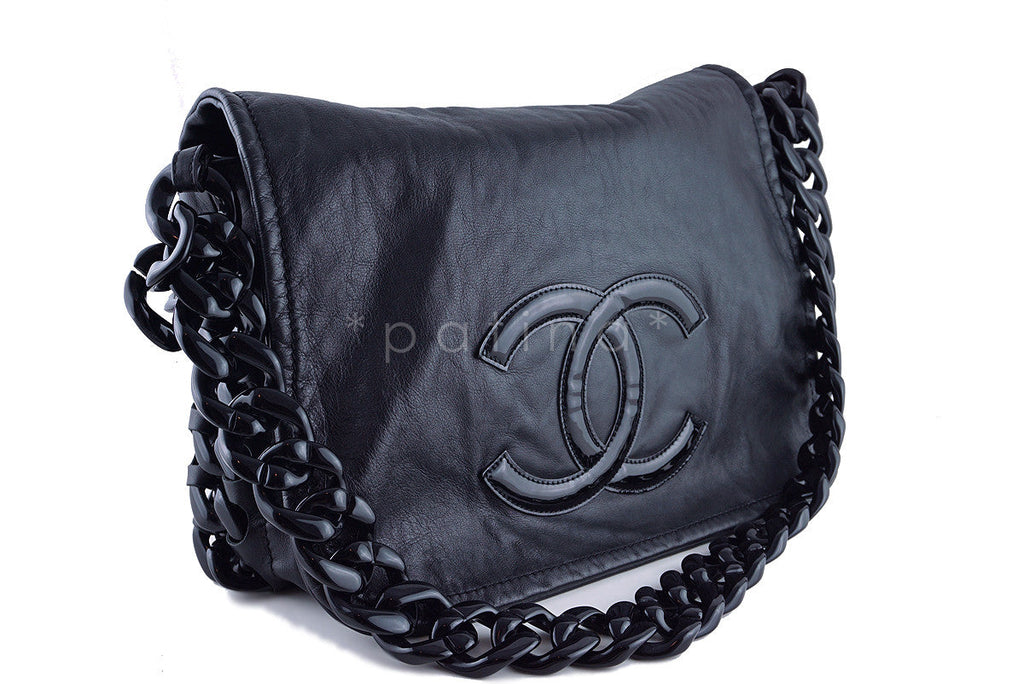 Chanel XXL Black Resin Modern Chain Jumbo Flap Bag