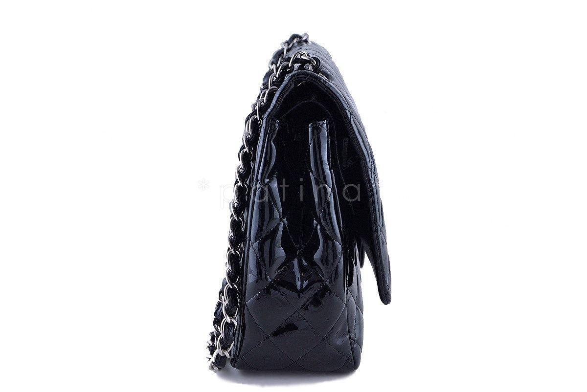 Chanel Black Patent Maxi 2.55 Classic Double Flap Bag