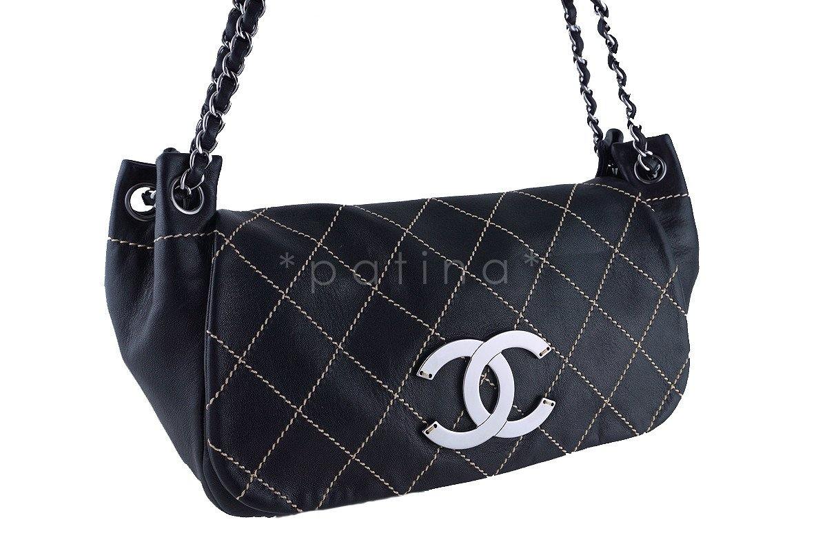 Chanel Black Diamond Stitch Soft Lambskin Flap Bag