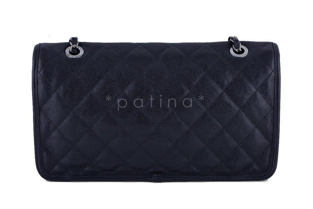 Chanel Black Caviar Classic French Riviera Flap Bag