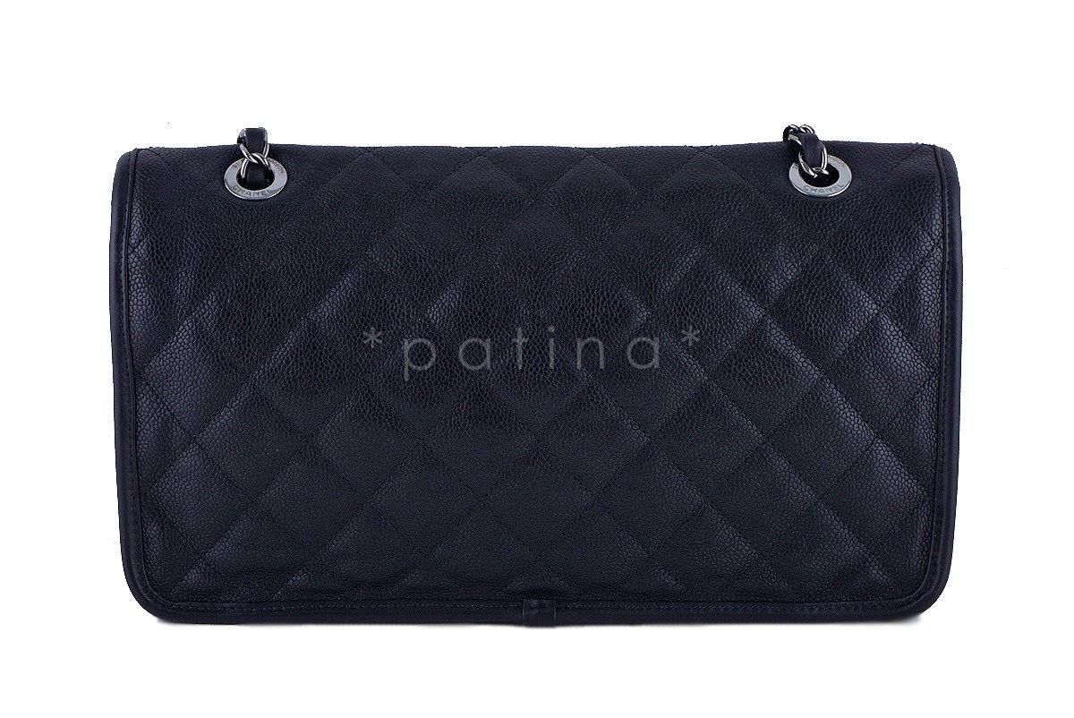 Chanel Black Caviar Classic French Riviera Flap Bag