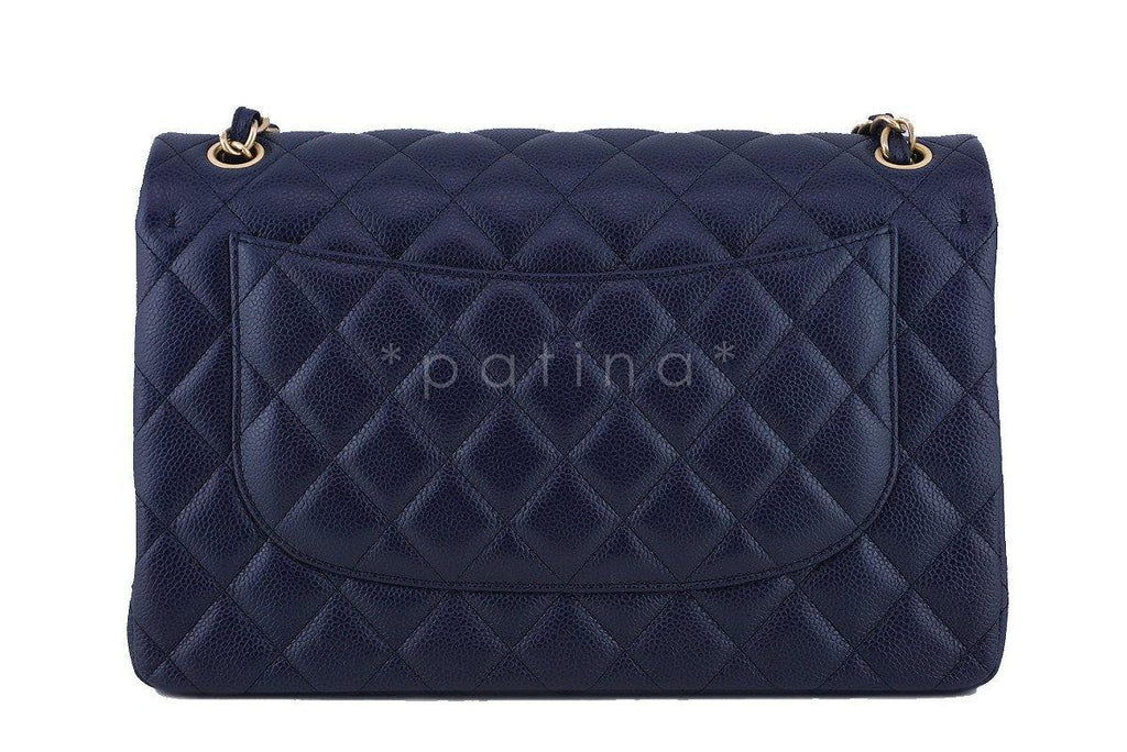 Chanel Navy Blue Caviar Jumbo 2.55 Classic Double Flap Bag