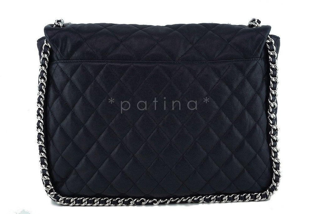 Chanel Black Chain Around Maxi Luxe Flap Bag