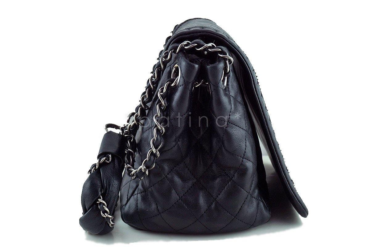 Chanel Black Istanbul Braided Chain Jumbo Flap Bag