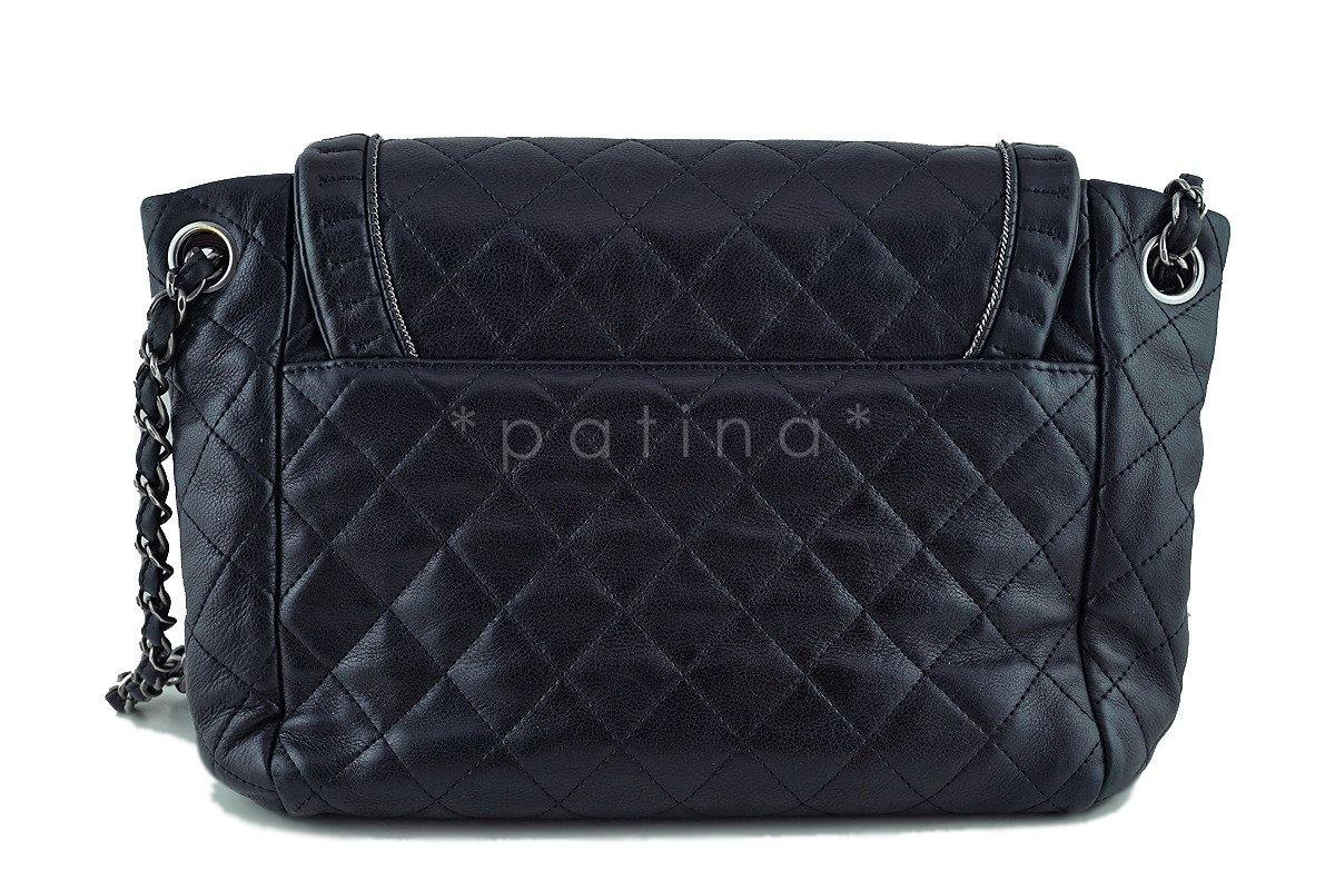Chanel Black Istanbul Braided Chain Jumbo Flap Bag