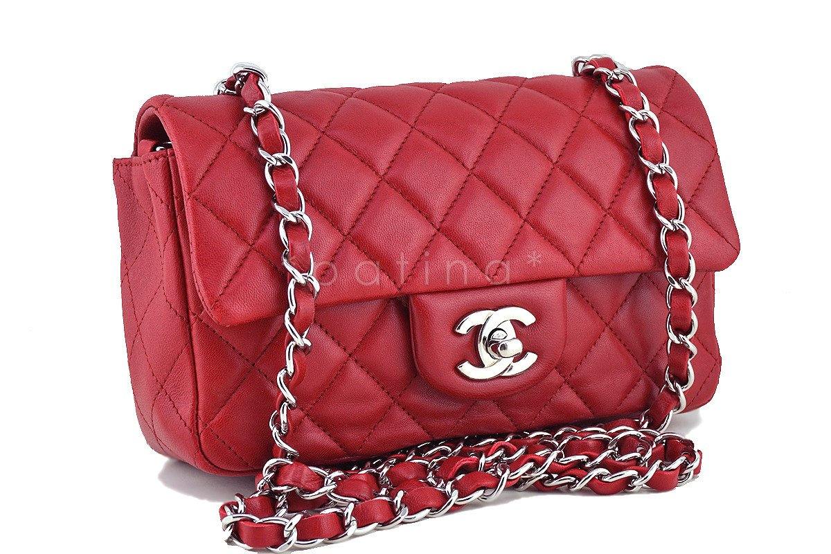 Chanel Red Classic Quilted Rectangular Mini 2.55 Flap Bag