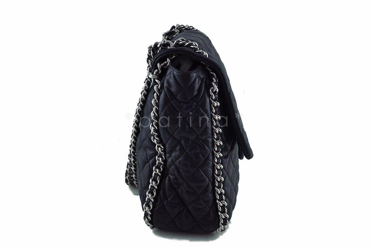 Chanel Black Chain Around Maxi Luxe Flap Bag