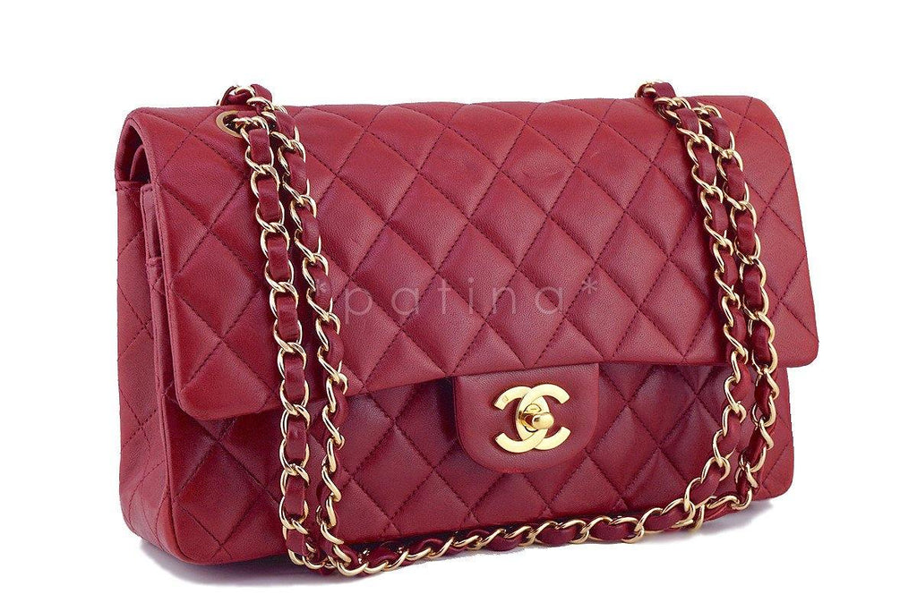Chanel Dark Red Lambskin Medium-Large Classic 2.55 Double Flap Bag