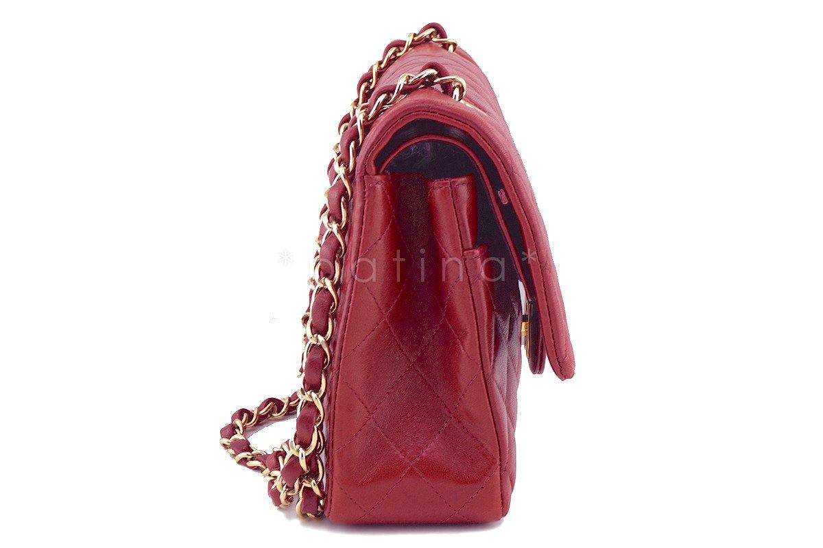 Chanel Dark Red Lambskin Medium-Large Classic 2.55 Double Flap Bag