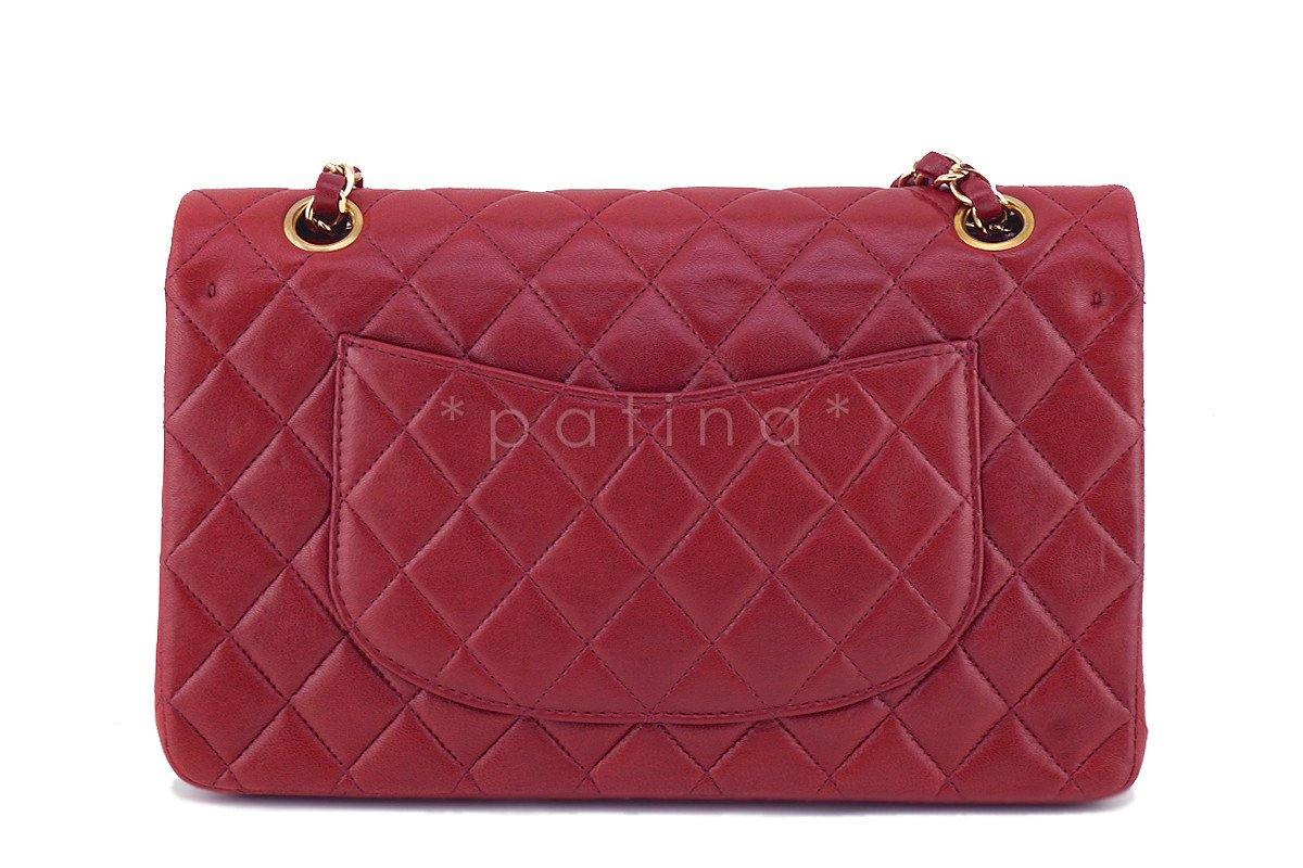 Chanel Dark Red Lambskin Medium-Large Classic 2.55 Double Flap Bag
