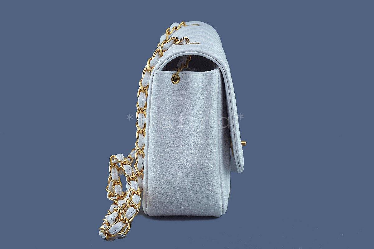 Chanel White Caviar Vintage Quilted Classic "Diana" Flap Bag