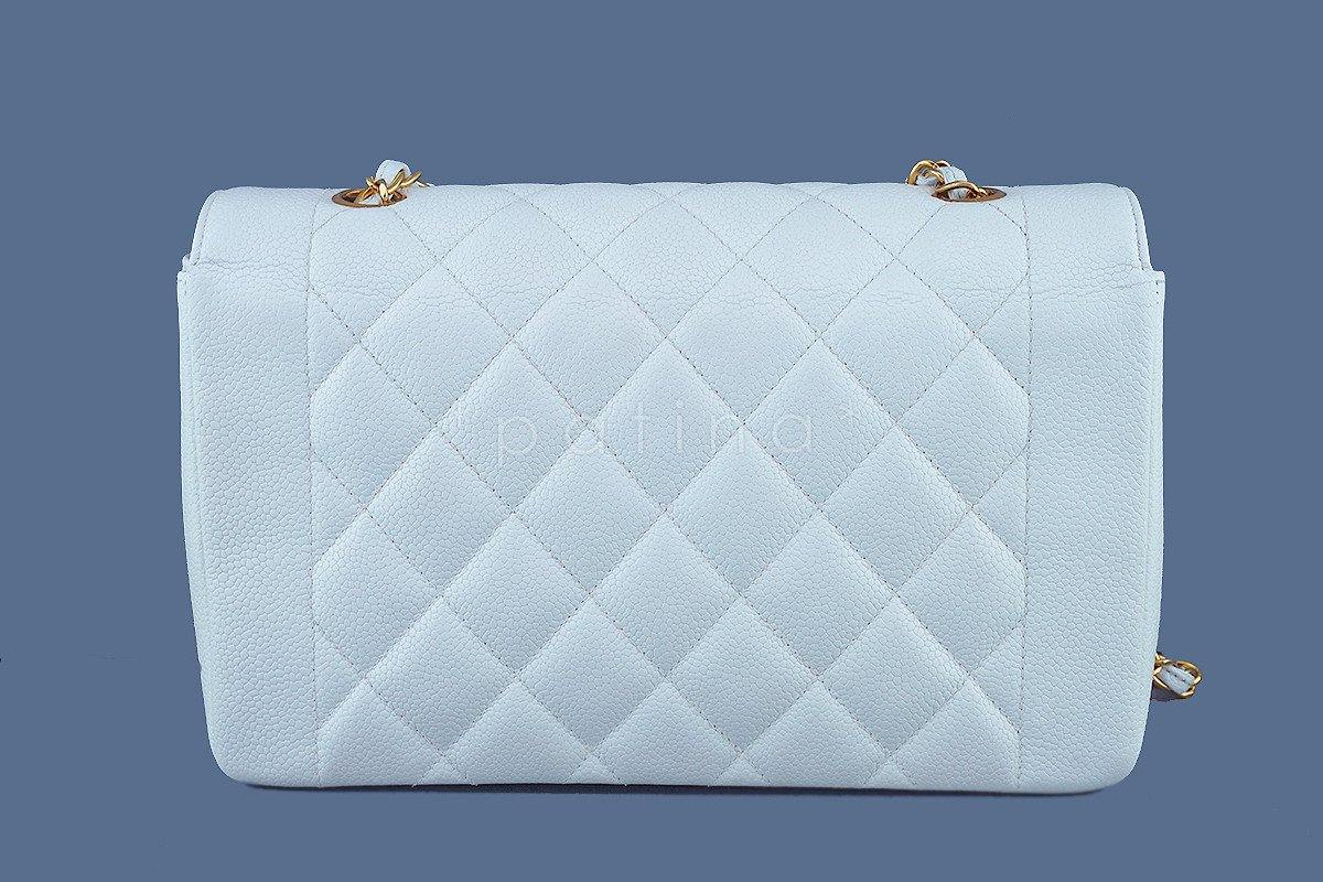 Chanel White Caviar Vintage Quilted Classic "Diana" Flap Bag