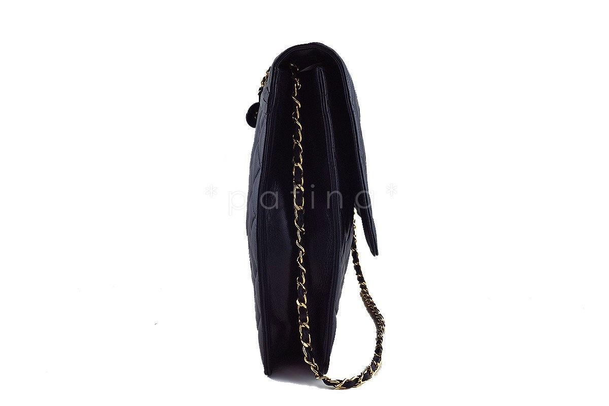 Chanel Black XXL Lambskin Classic Vintage Timeless Flap Bag