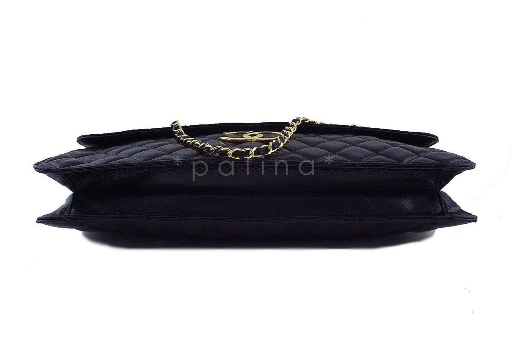 Chanel Black XXL Lambskin Classic Vintage Timeless Flap Bag