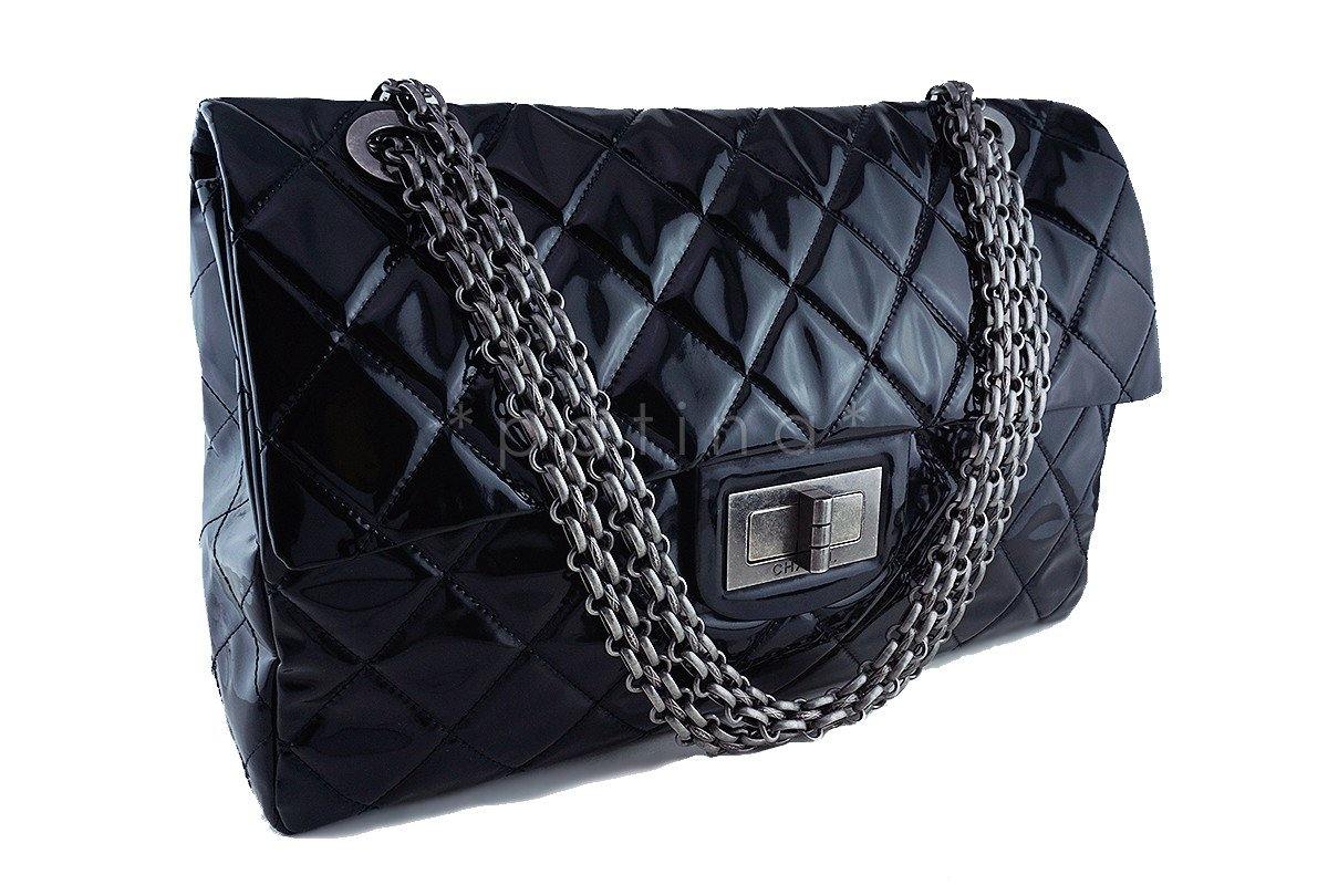 Chanel Black 19in. Black Gigantic Jumbo XXL Reissue Flap Bag
