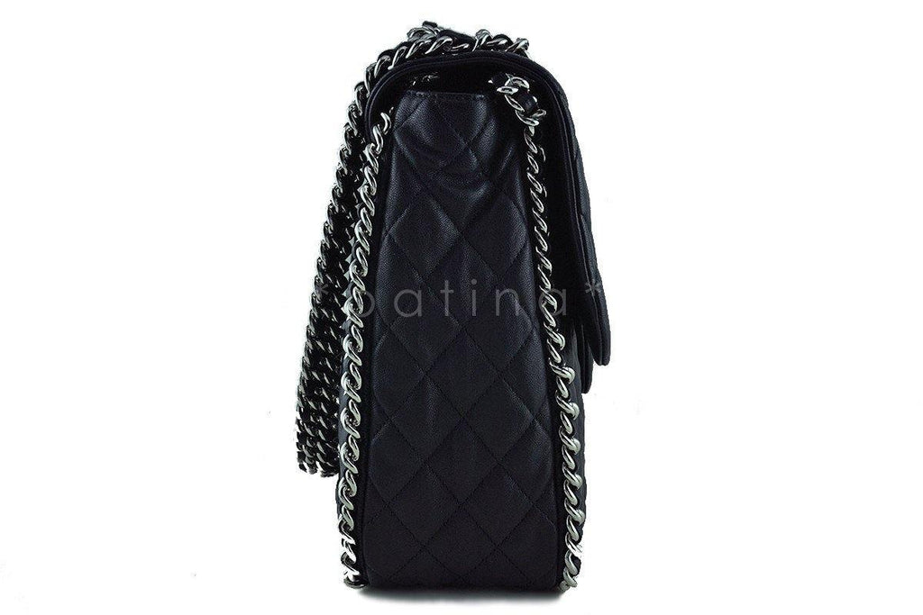 Chanel Black Chain Around Maxi Luxe Flap Bag