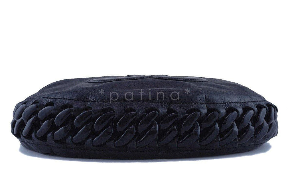 Chanel Black Calf Modern Chain Large Hobo Bag