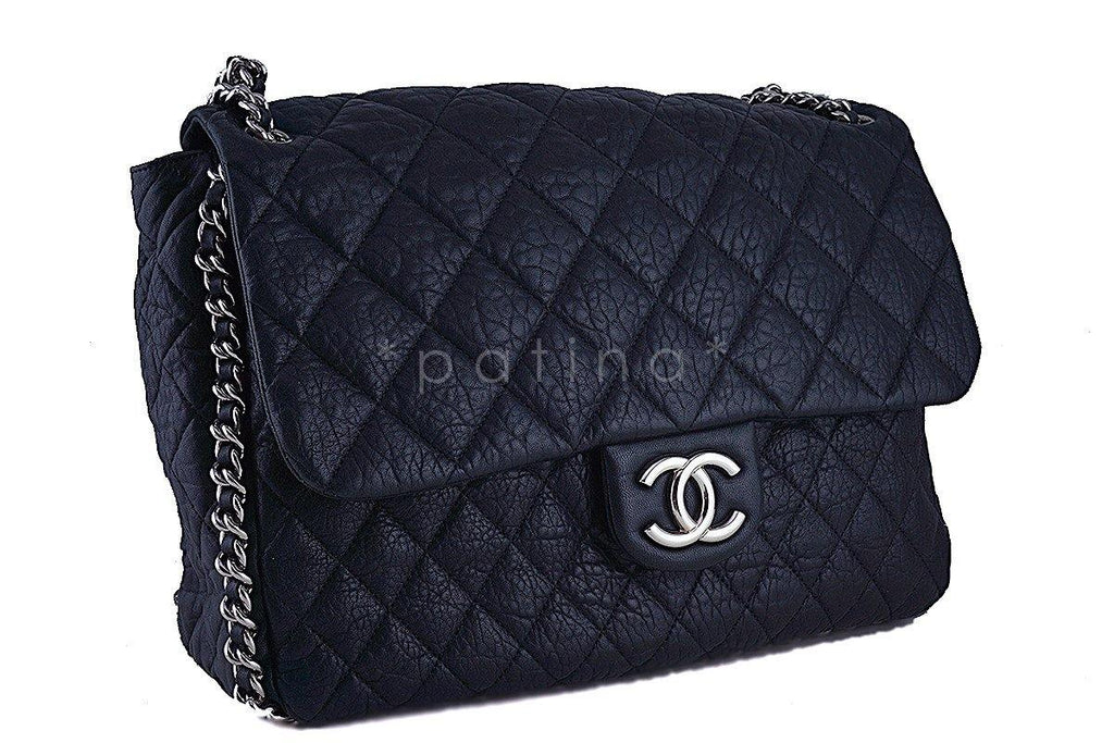 Chanel Black Chain Around Maxi Luxe Flap Bag