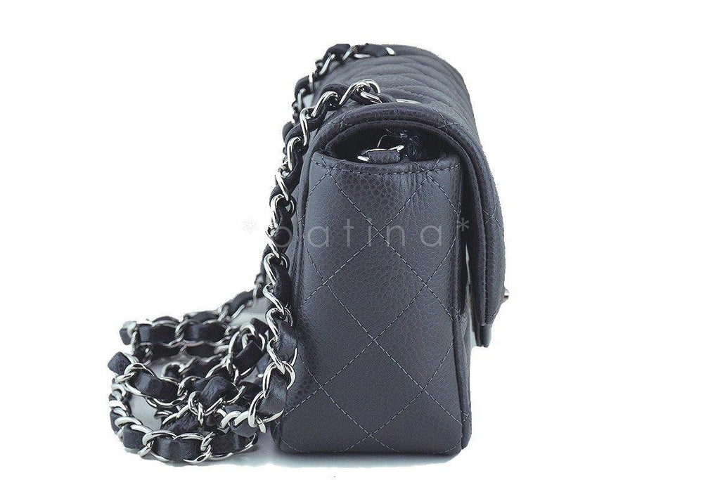 Chanel Dark Gray Classic Quilted Rectangular Mini 2.55 Flap Bag