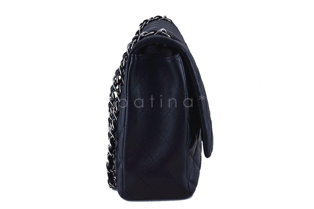 Chanel Black 13in. Maxi Quilted Classic 2.55 Jumbo XL Flap Bag SHW