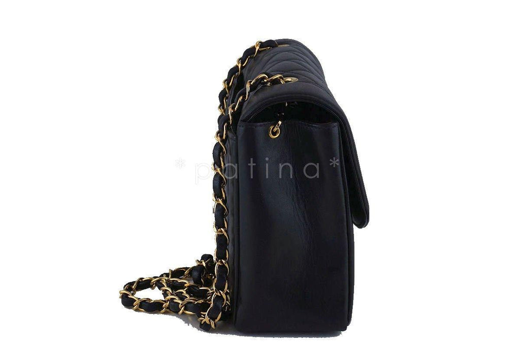 Chanel Black Rare Vintage Quilted Classic Pocket "Diana" Shoulder Flap Bag