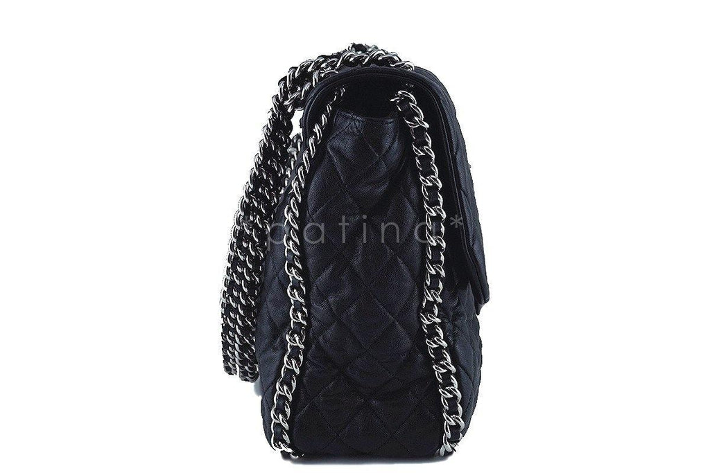 Chanel Black Chain Around Maxi Luxe Flap Bag