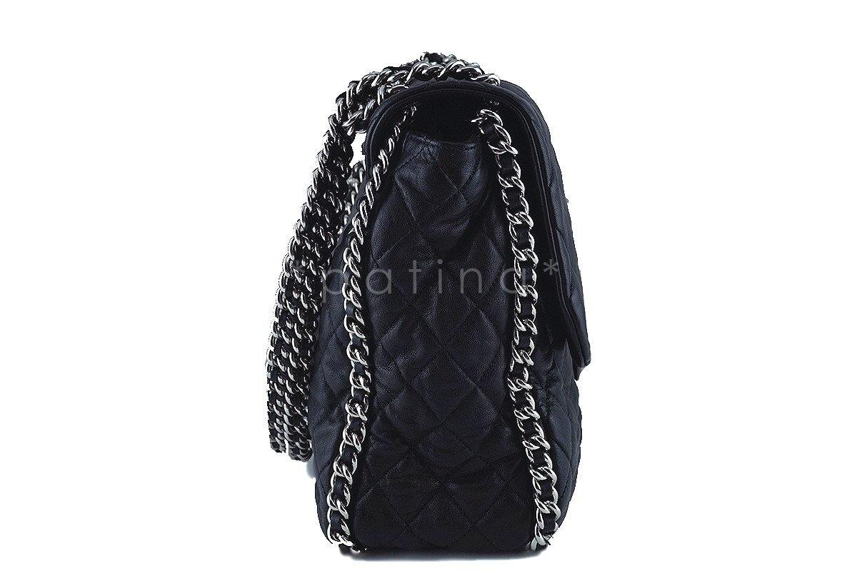 Chanel Black Chain Around Maxi Luxe Flap Bag