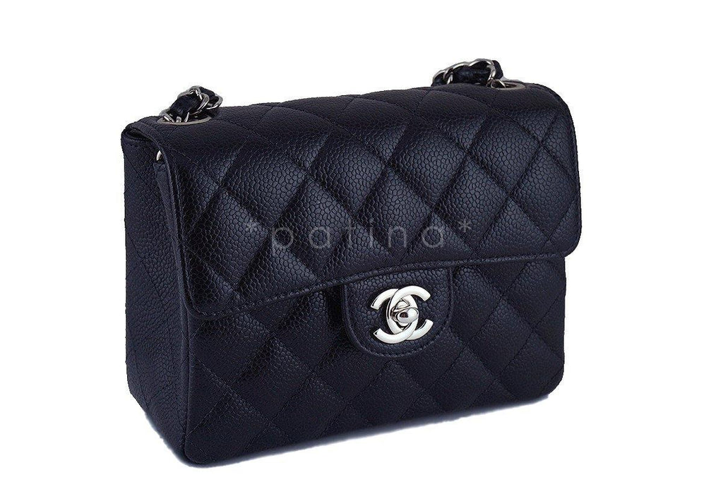 Chanel Black Caviar Classic Quilted Square Mini 2.55 Flap Bag, SHW