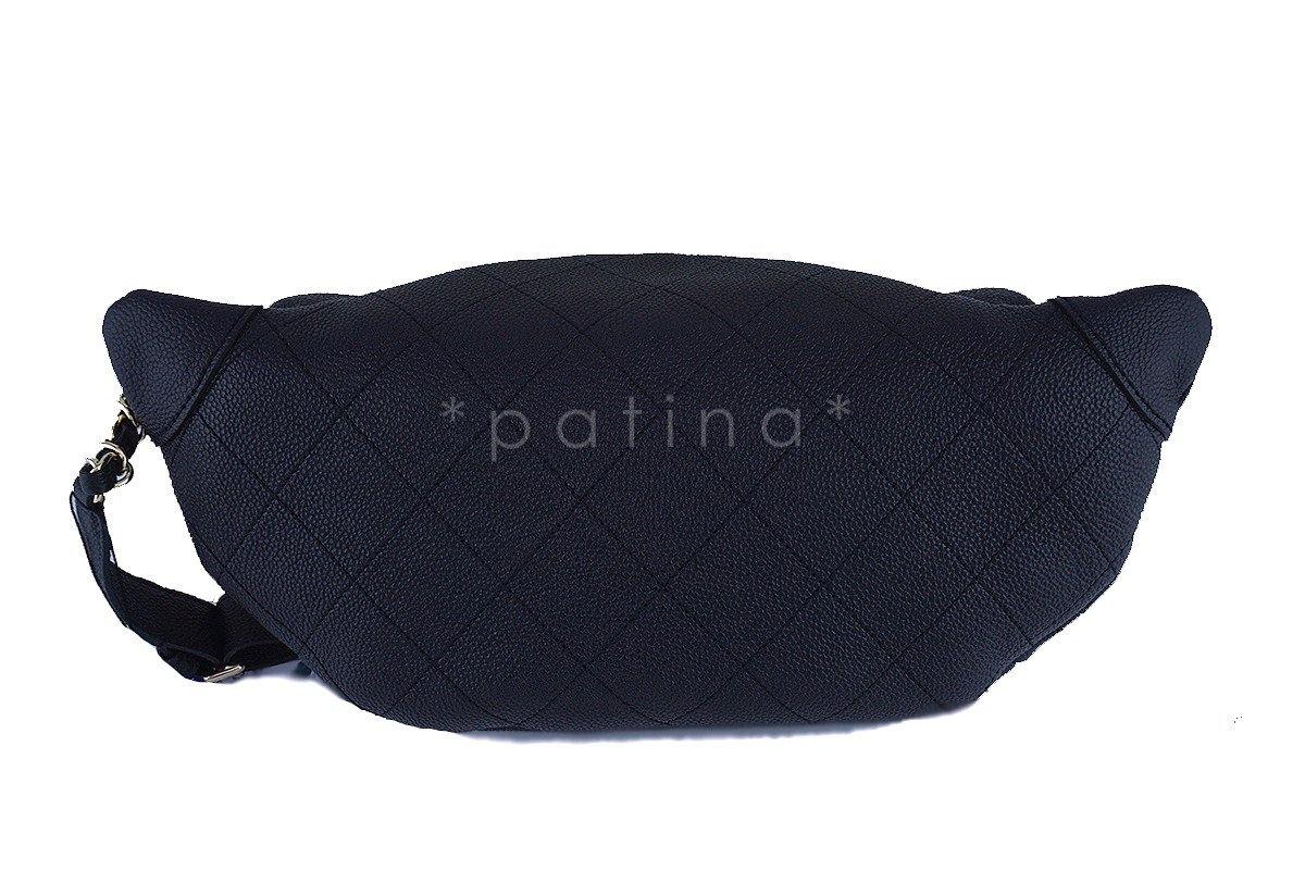 17P NWT Chanel Black Caviar Soft Quilted Classic Fanny Pack Bag