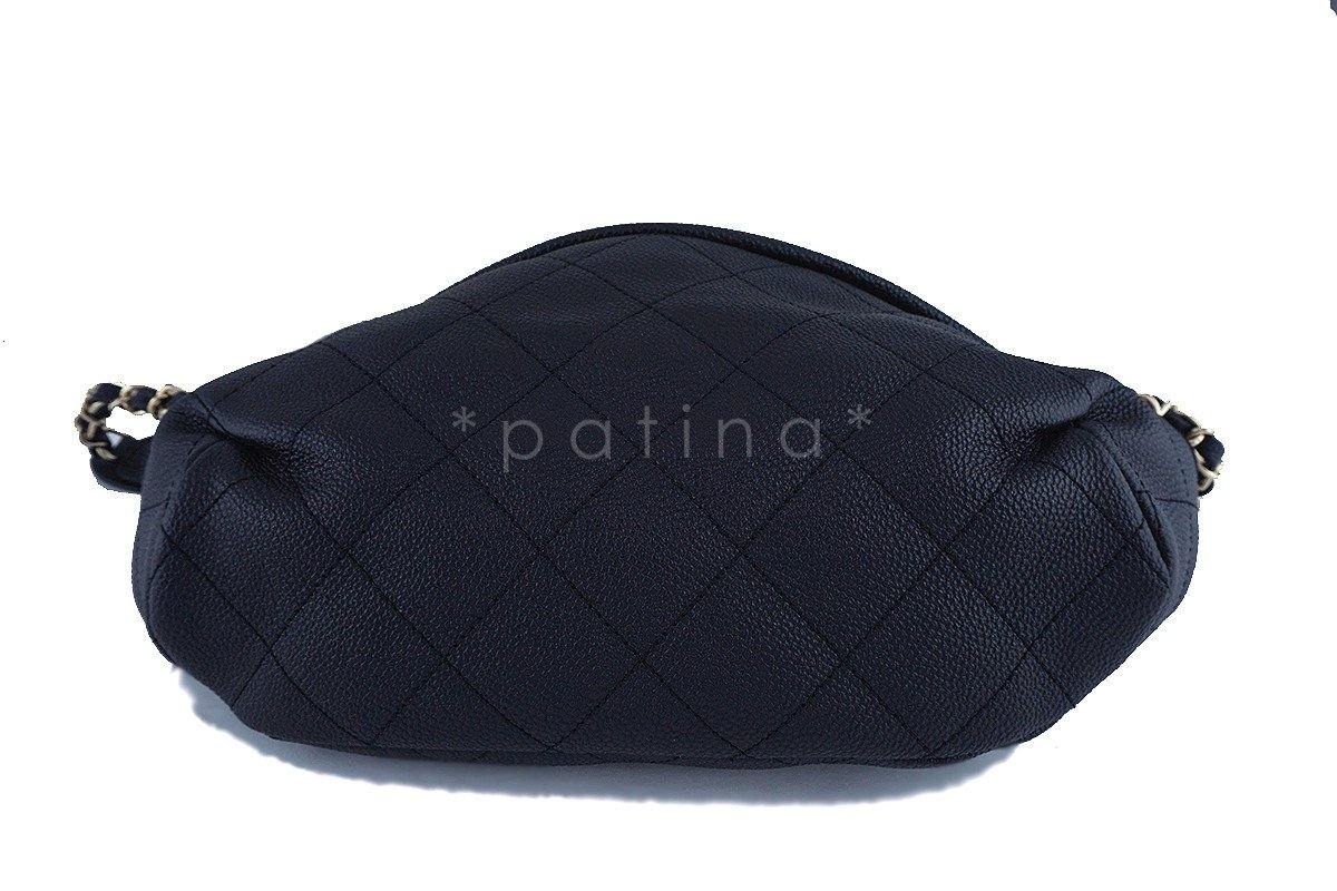 17P NWT Chanel Black Caviar Soft Quilted Classic Fanny Pack Bag