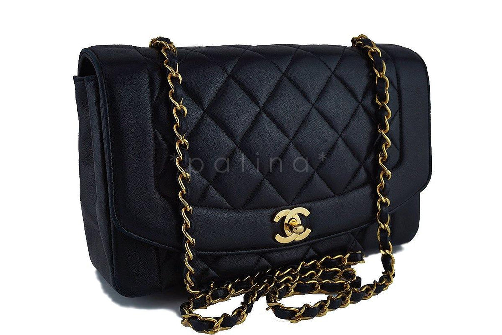 Chanel Black Vintage Quilted Classic "Diana" Shoulder Flap Bag
