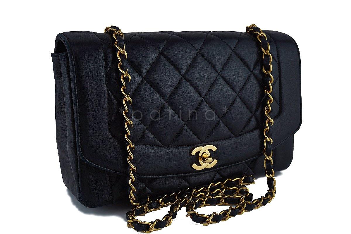 Chanel Black Vintage Quilted Classic "Diana" Shoulder Flap Bag