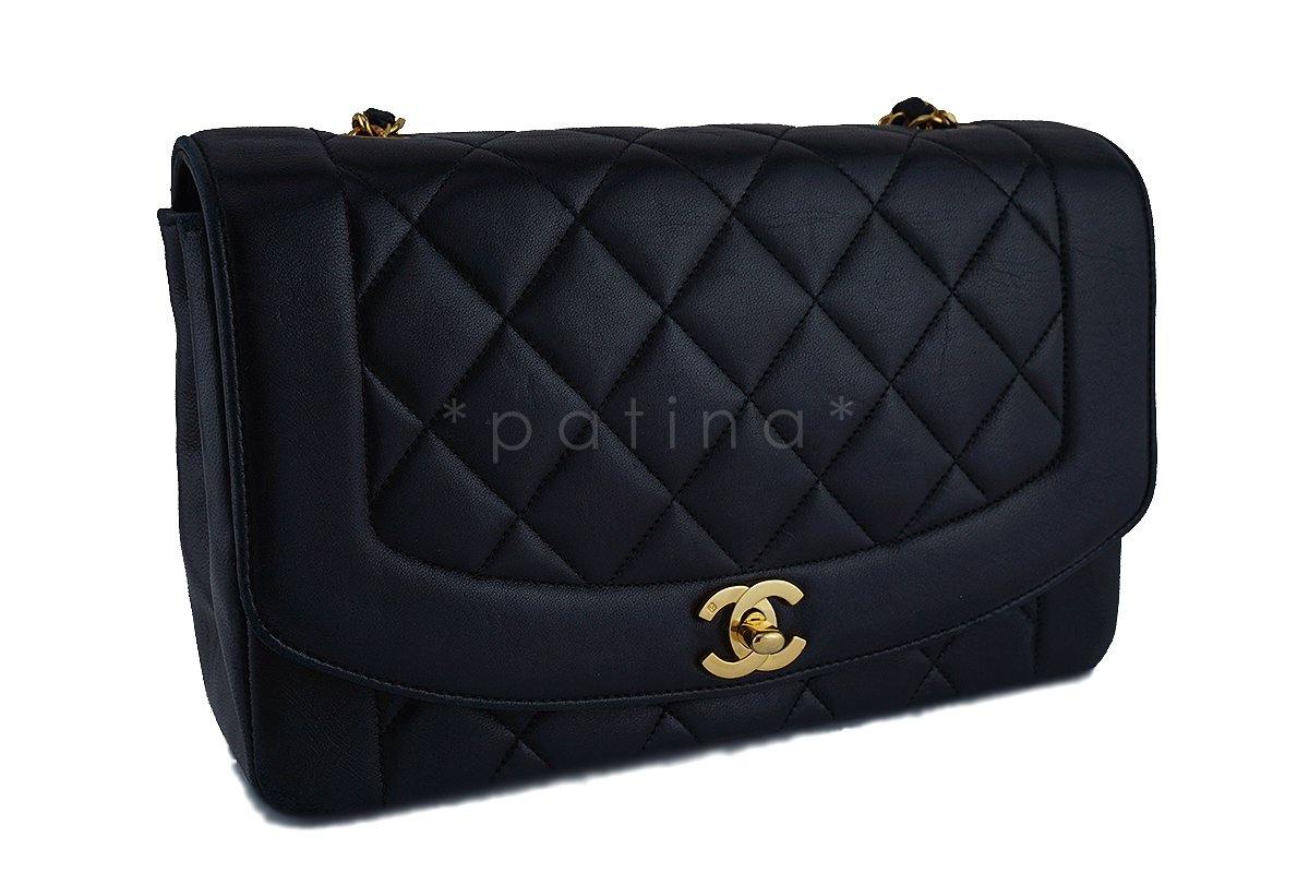 Chanel Black Vintage Quilted Classic "Diana" Shoulder Flap Bag