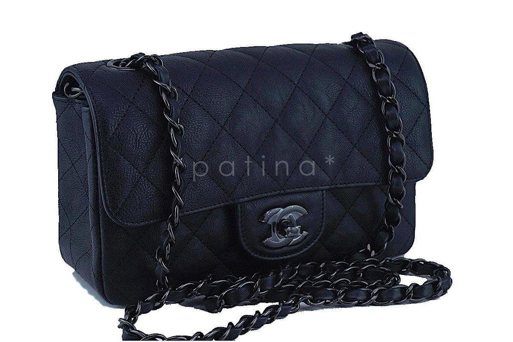 NWT 17S Chanel So Black Classic Mini 2.55 Rectangular Flap Bag