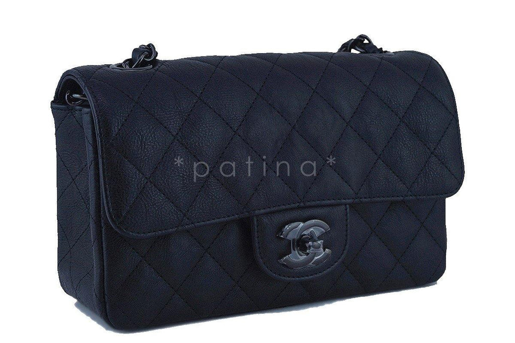NWT 17S Chanel So Black Classic Mini 2.55 Rectangular Flap Bag