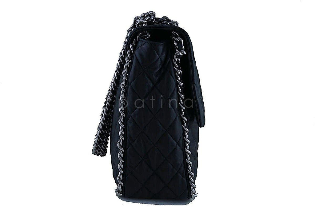 Chanel Black Chain Around Maxi Luxe Flap Bag