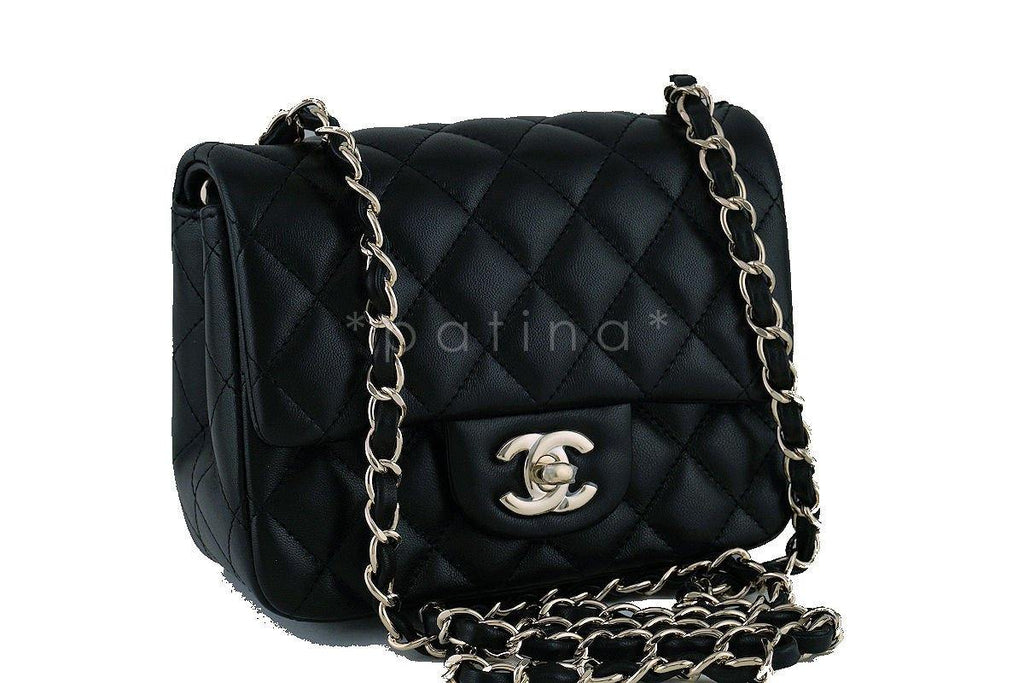 NWT Chanel Black Classic Quilted Square Mini 2.55 Flap Bag, GHW