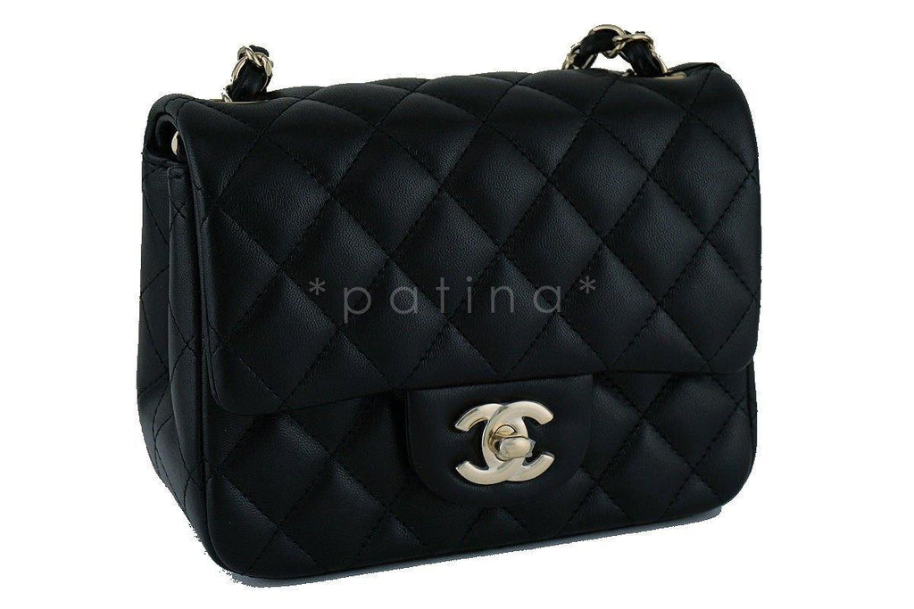 NWT Chanel Black Classic Quilted Square Mini 2.55 Flap Bag, GHW